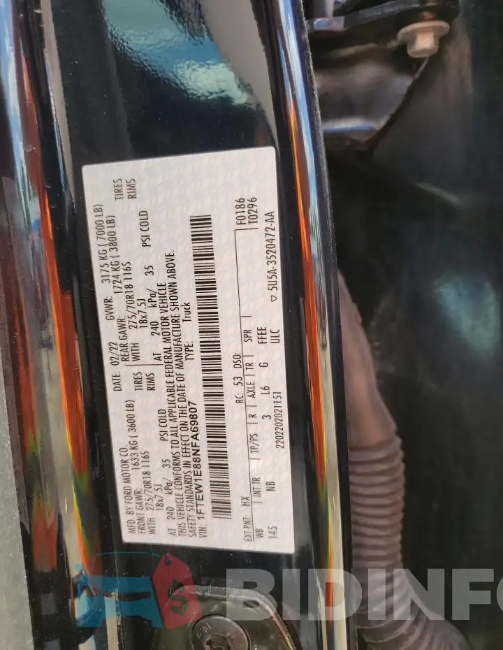 1FTEW1E88NFA69807 Photo# 12