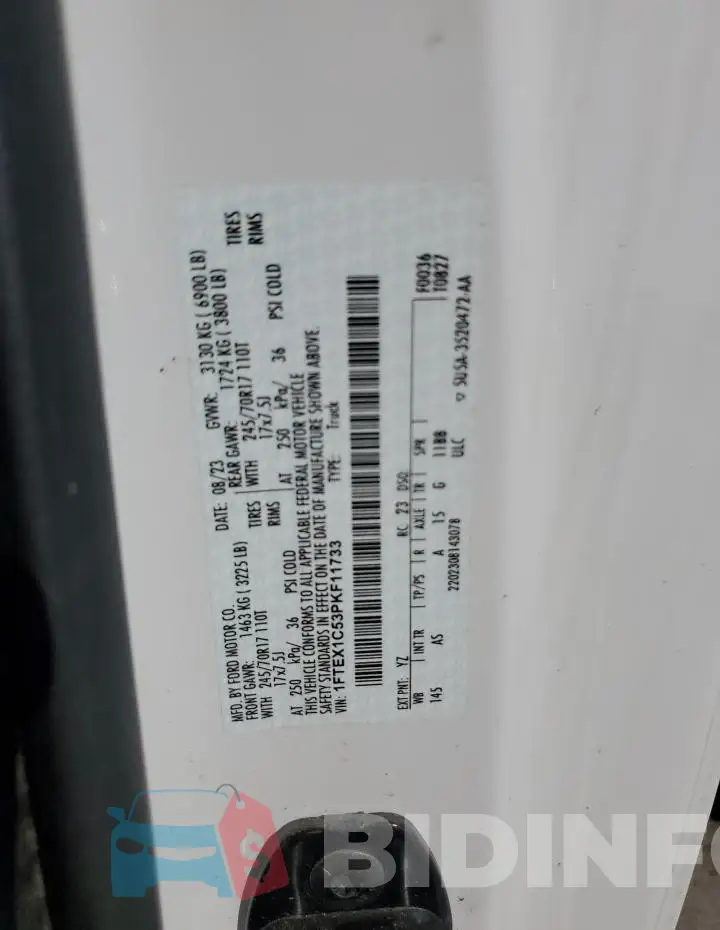1FTEX1C53PKF11733 Photo# 12