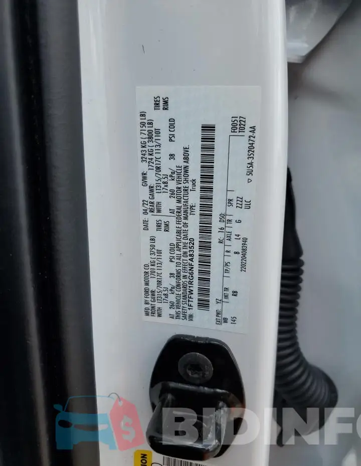 1FTFW1RG6NFA83520 Photo# 12