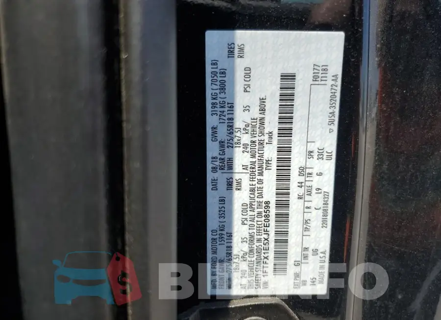 1FTFX1E5XJFE08598 Photo# 12