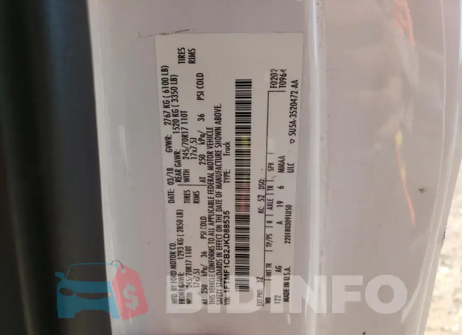 1FTMF1CB2JKD88535 Photo# 12