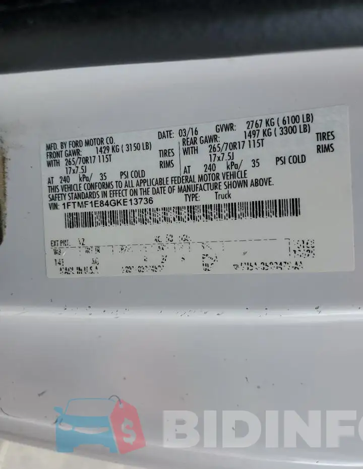 1FTMF1E84GKE13736 Photo# 12
