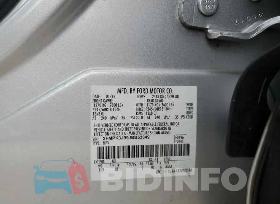 2FMPK3J99JBB53849 Photo# 14