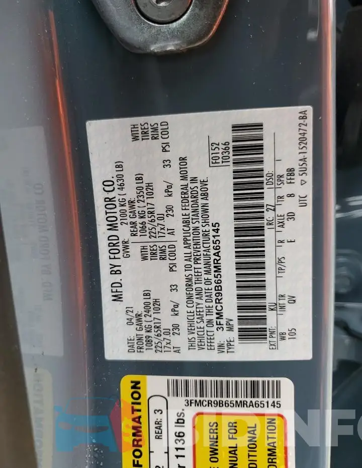 3FMCR9B65MRA65145 Photo# 14