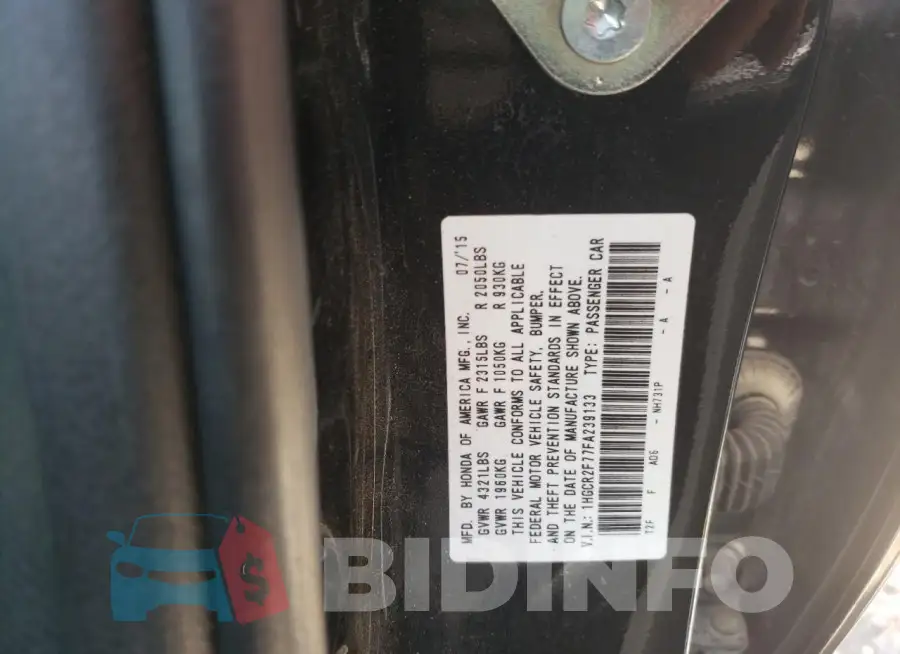 1HGCR2F77FA239133 Photo# 12