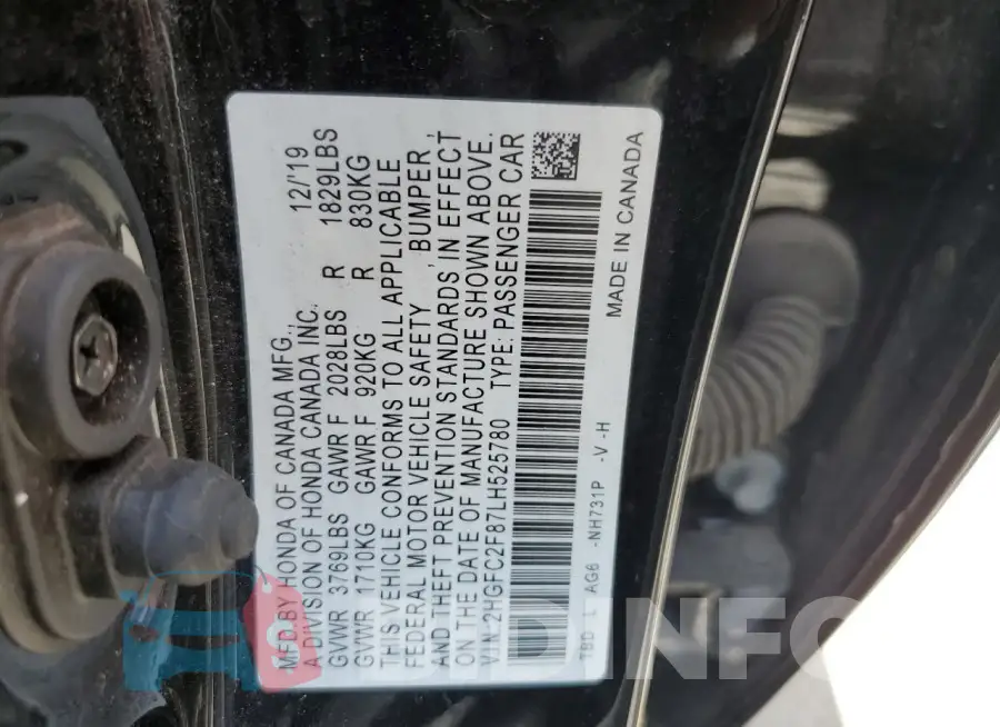 2HGFC2F87LH525780 Photo# 12