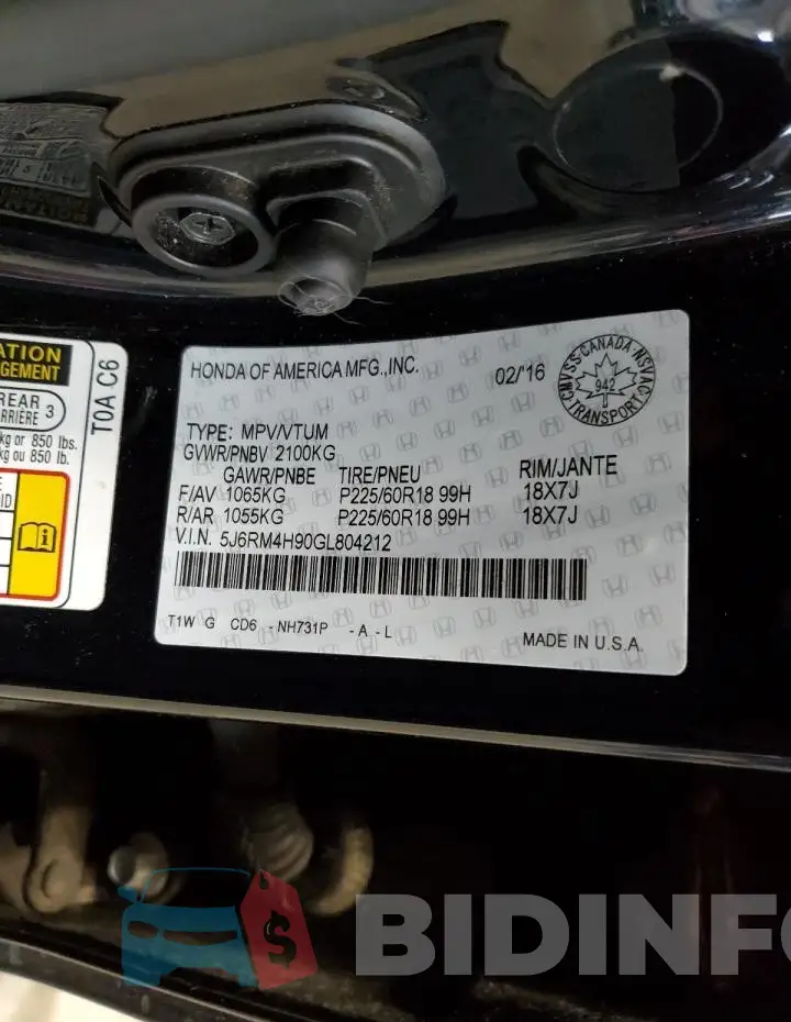 5J6RM4H90GL804212 Photo# 14