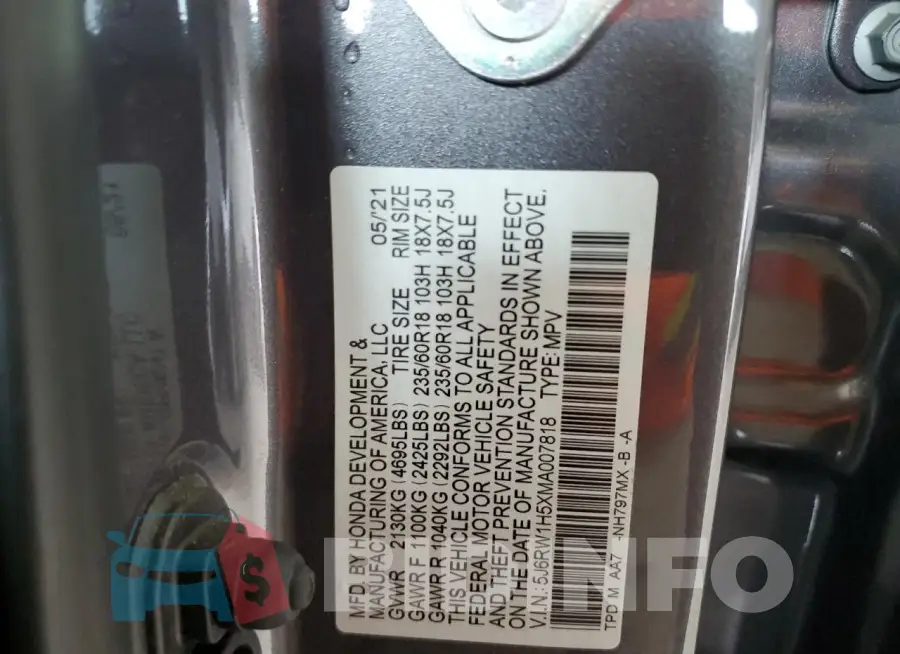 5J6RW1H5XMA007818 Photo# 14