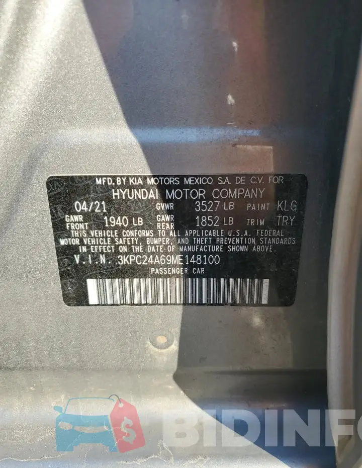 3KPC24A69ME148100 Photo# 13