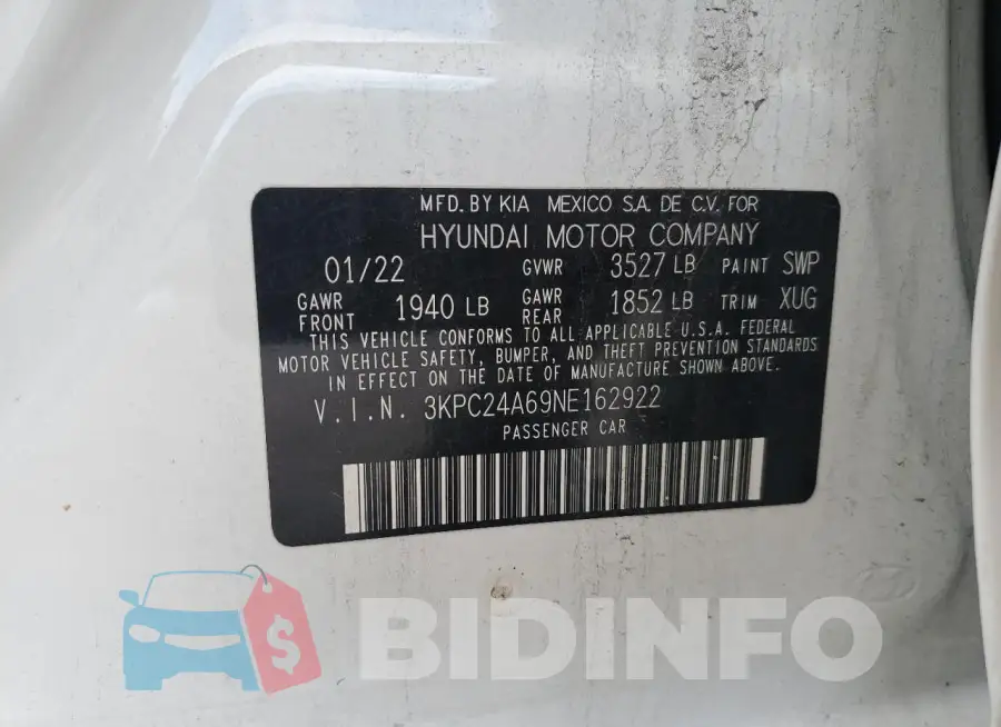 3KPC24A69NE162922 Photo# 12