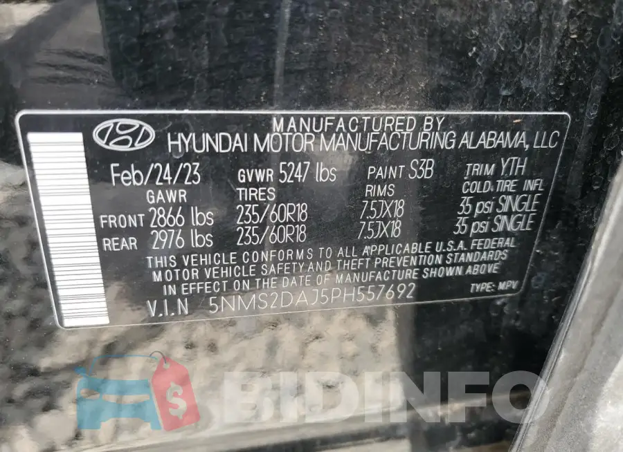 5NMS2DAJ5PH557692 Photo# 13