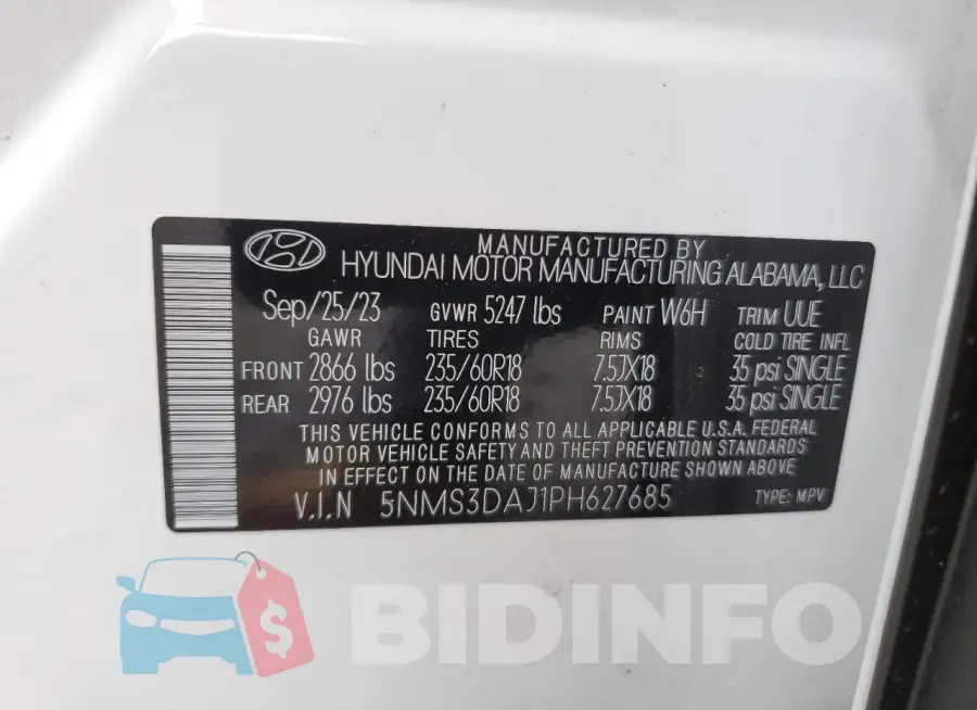 5NMS3DAJ1PH627685 Photo# 13