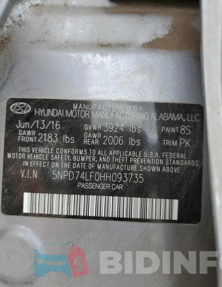 5NPD74LF0HH093735 Photo# 12