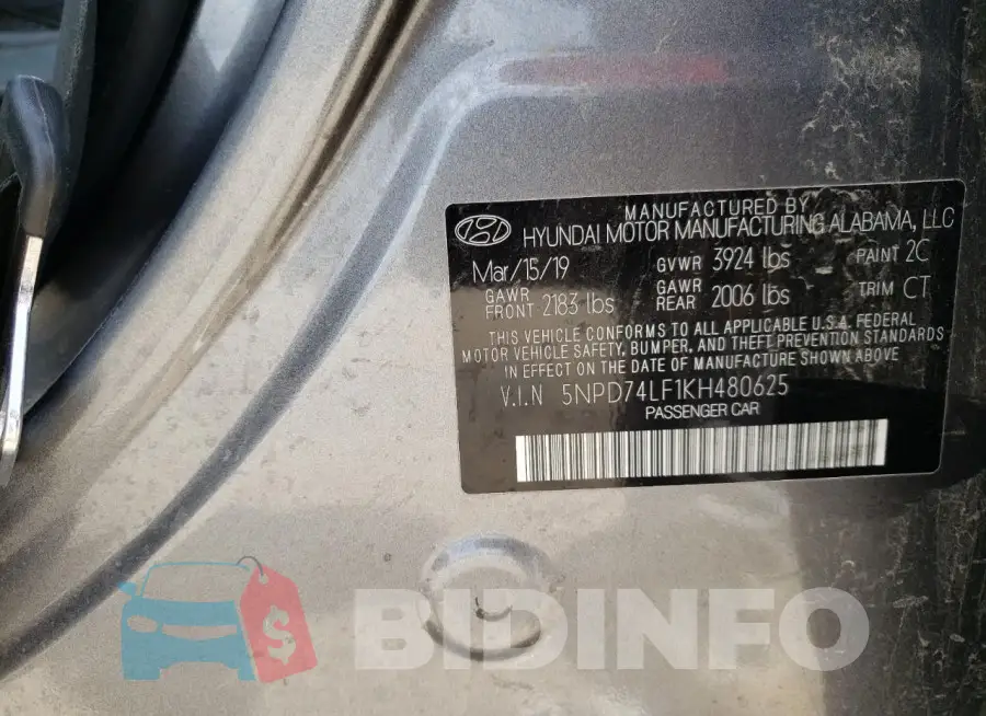 5NPD74LF1KH480625 Photo# 12