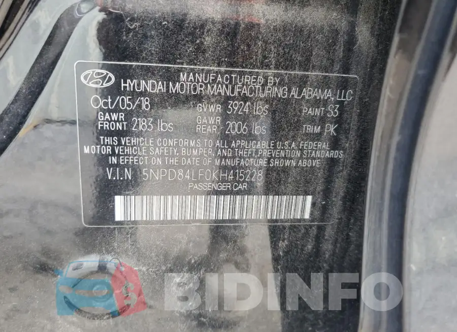 5NPD84LF0KH415228 Photo# 12
