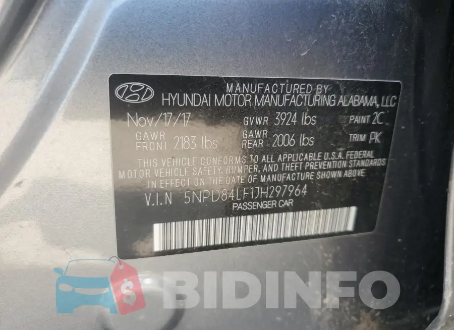 5NPD84LF1JH297964 Photo# 12