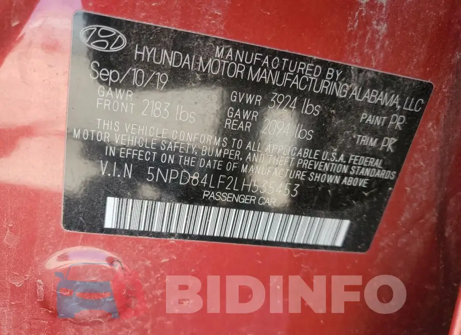 5NPD84LF2LH535453 Photo# 13
