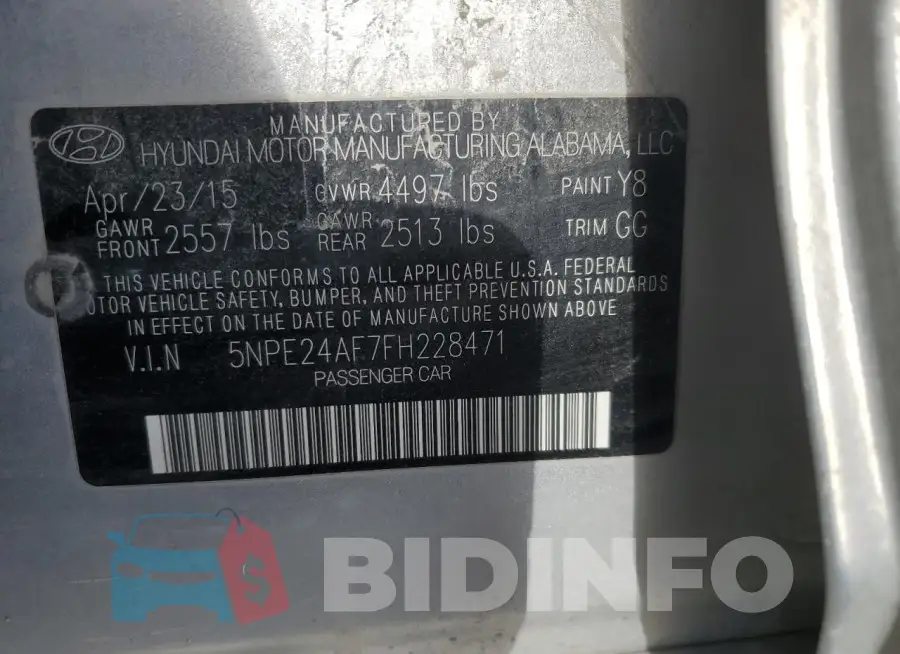 5NPE24AF7FH228471 Photo# 12