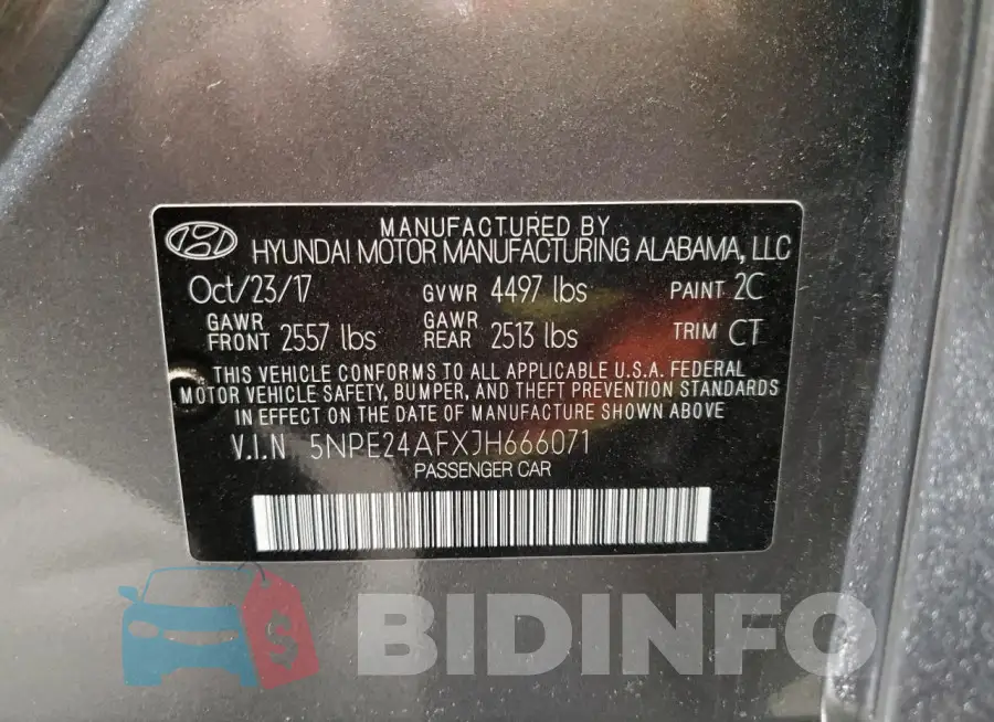 5NPE24AFXJH666071 Photo# 12
