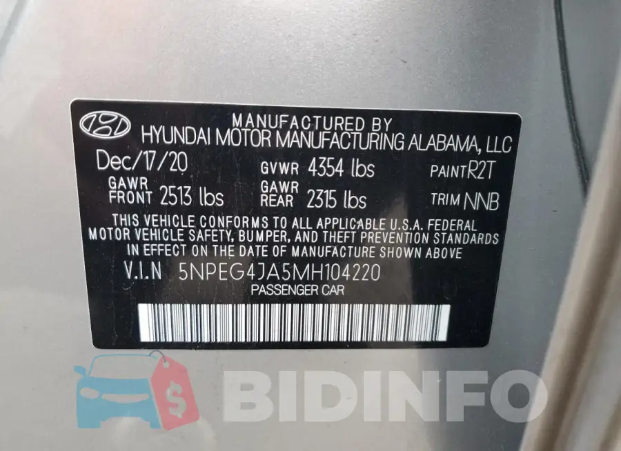 5NPEG4JA5MH104220 Photo# 13