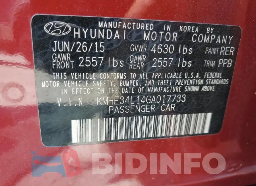 KMHE34L14GA017733 Photo# 12