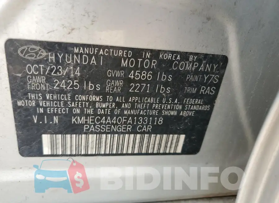 KMHEC4A40FA133118 Photo# 12