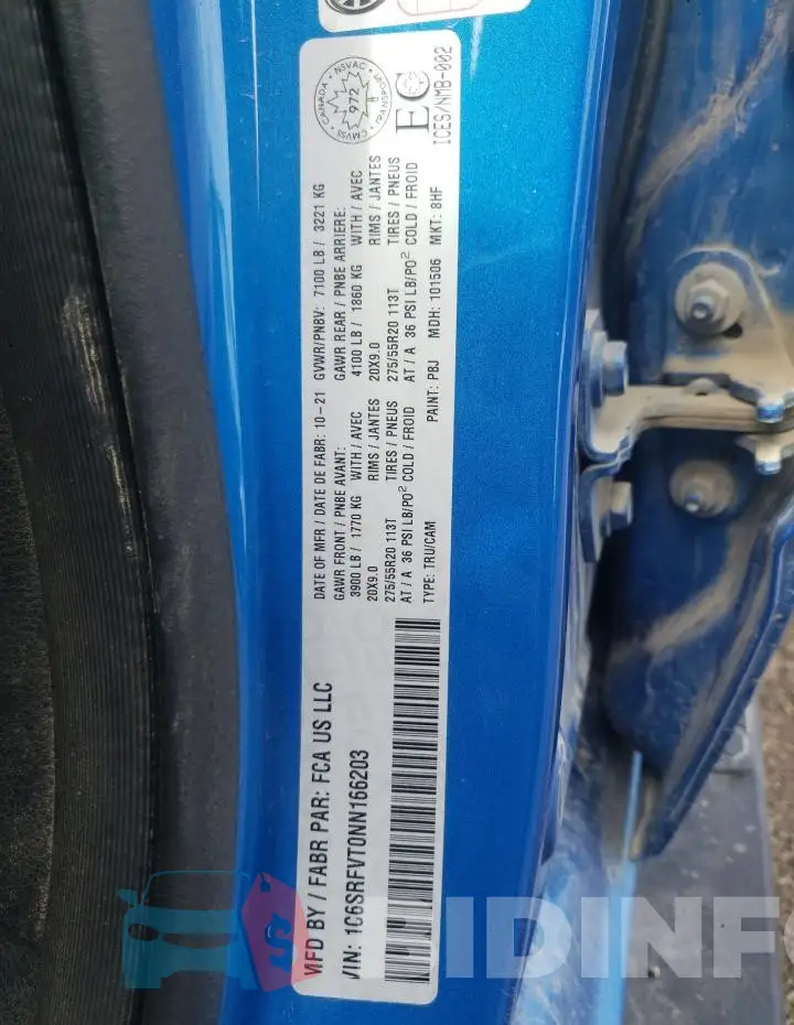 1C6SRFVT0NN166203 Photo# 12