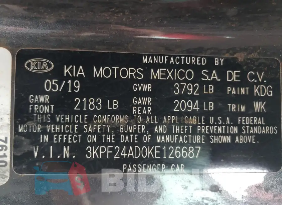 3KPF24AD0KE126687 Photo# 12