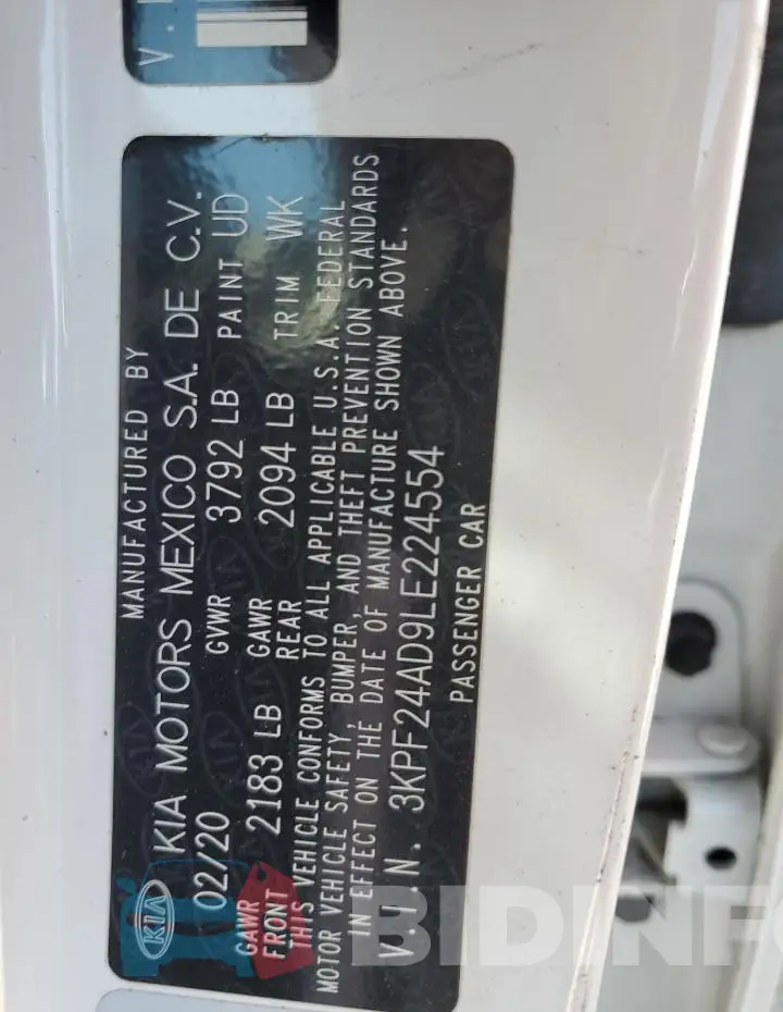 3KPF24AD9LE224554 Photo# 13