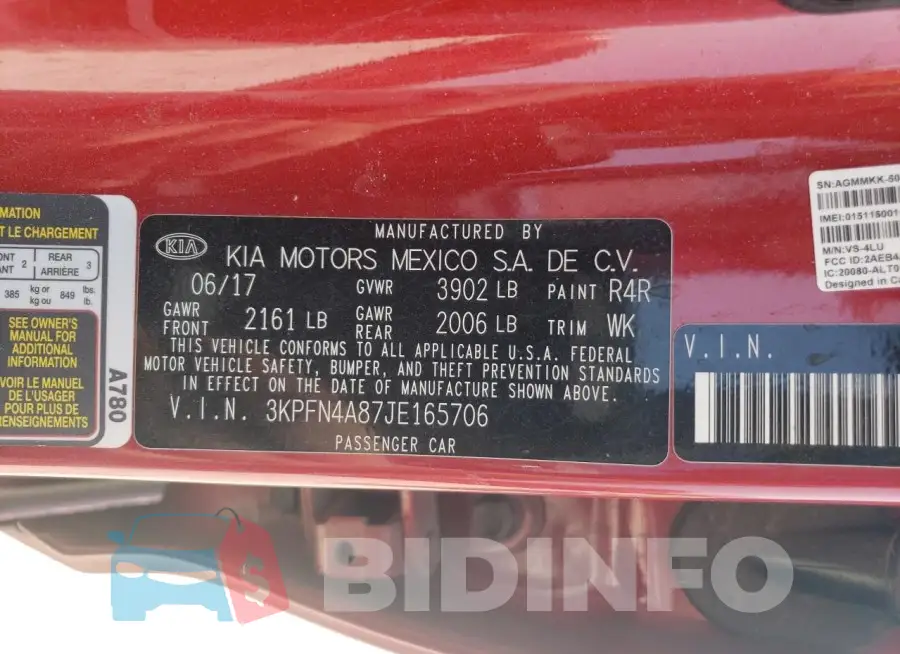 3KPFN4A87JE165706 Photo# 13