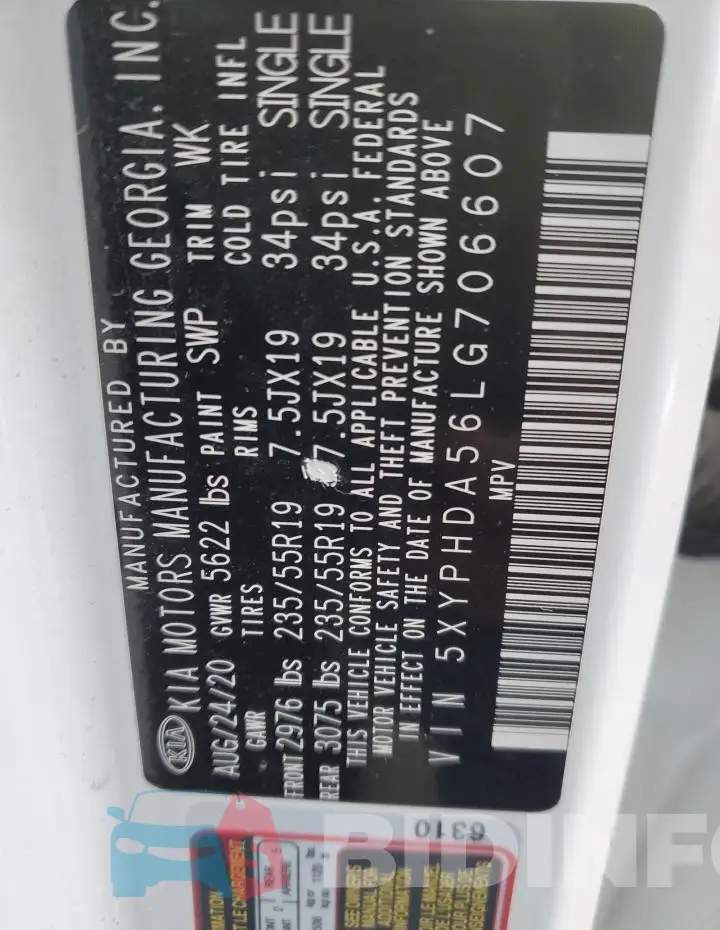 5XYPHDA56LG706607 Photo# 13