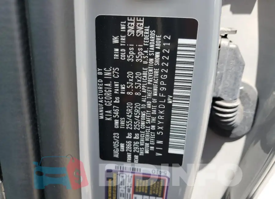 5XYRKDLF9PG222212 Photo# 13