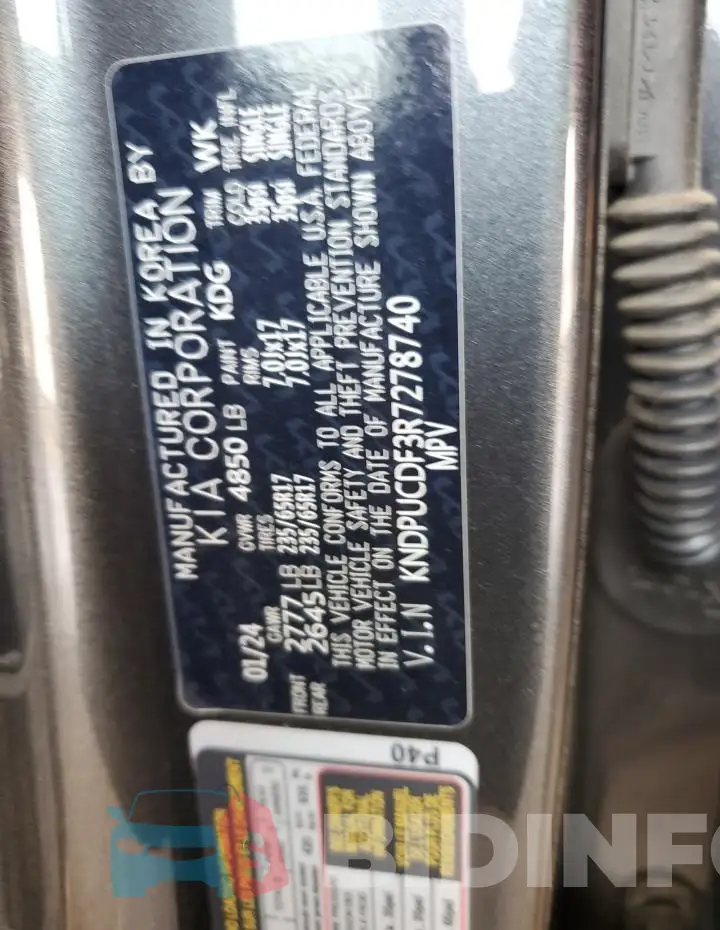 KNDPUCDF3R7278740 Photo# 13