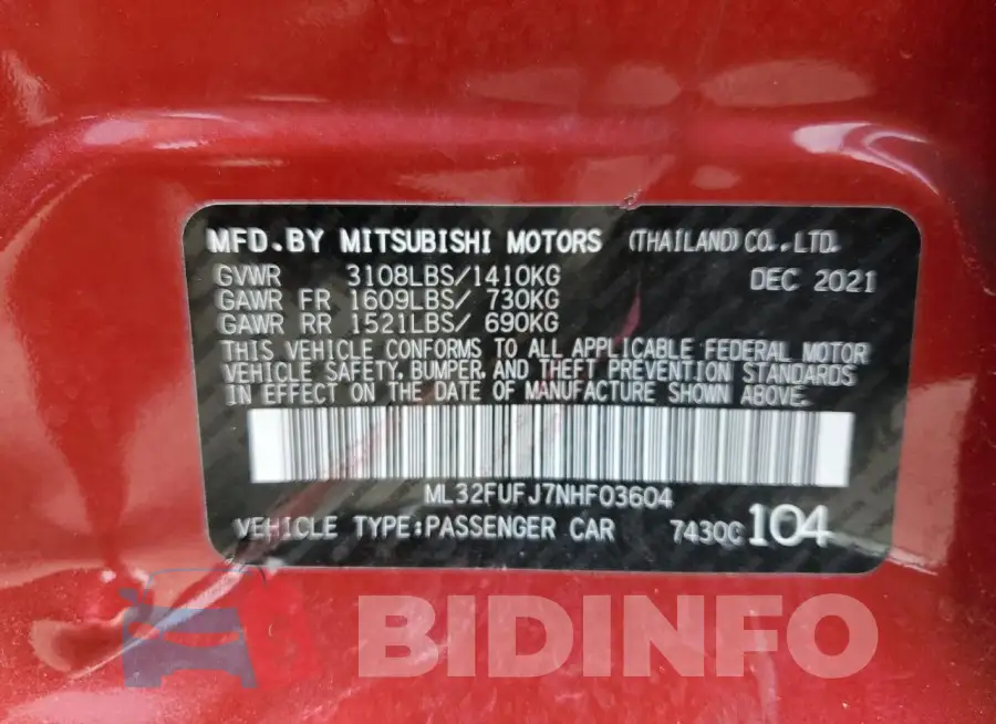 ML32FUFJ7NHF03604 Photo# 12