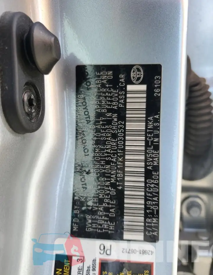 4T1BF1FK1FU030532 Photo# 12