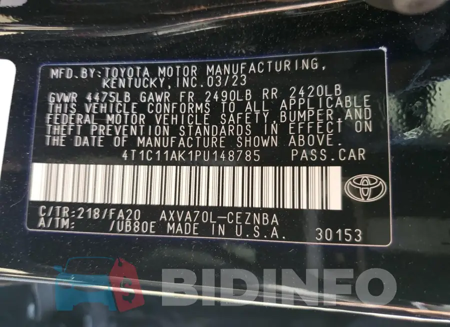 4T1C11AK1PU148785 Photo# 13