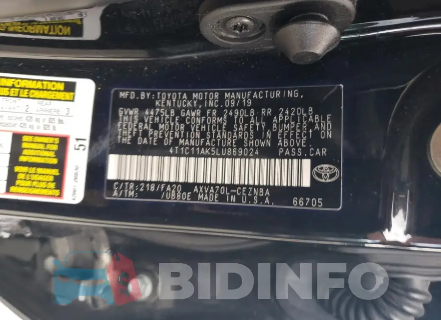 4T1C11AK5LU869024 Photo# 13