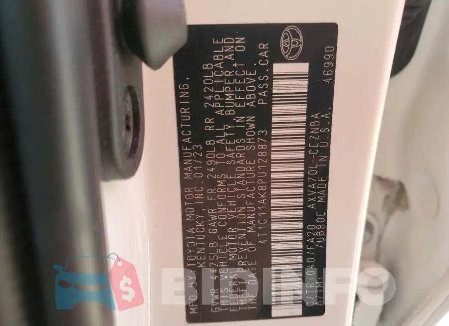 4T1C11AK8PU128873 Photo# 12