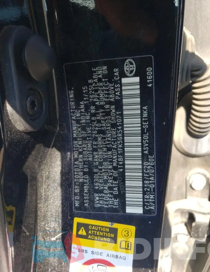 4T4BF1FK5GR541071 Photo# 12