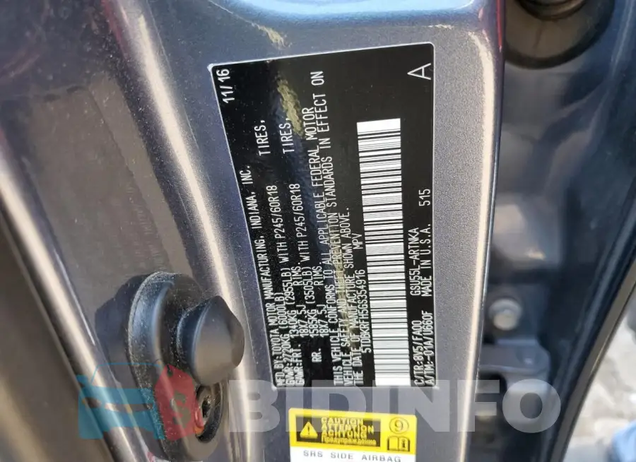 5TDBKRFH5GS354916 Photo# 14