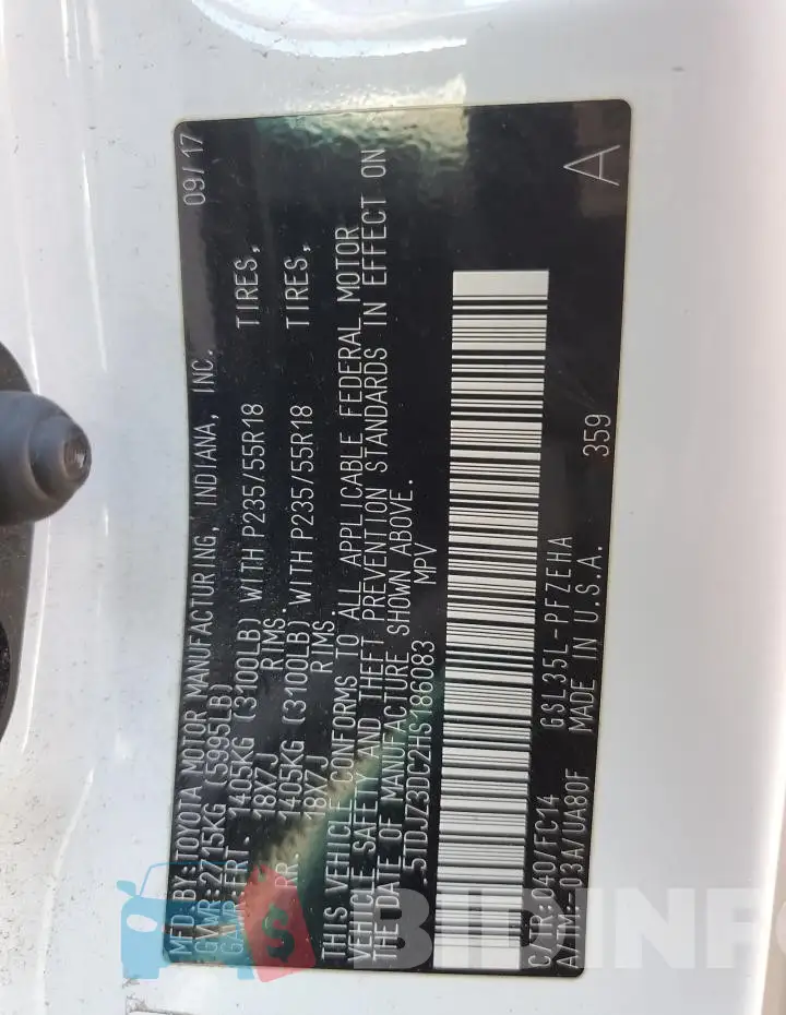 5TDJZ3DC2HS186083 Photo# 14