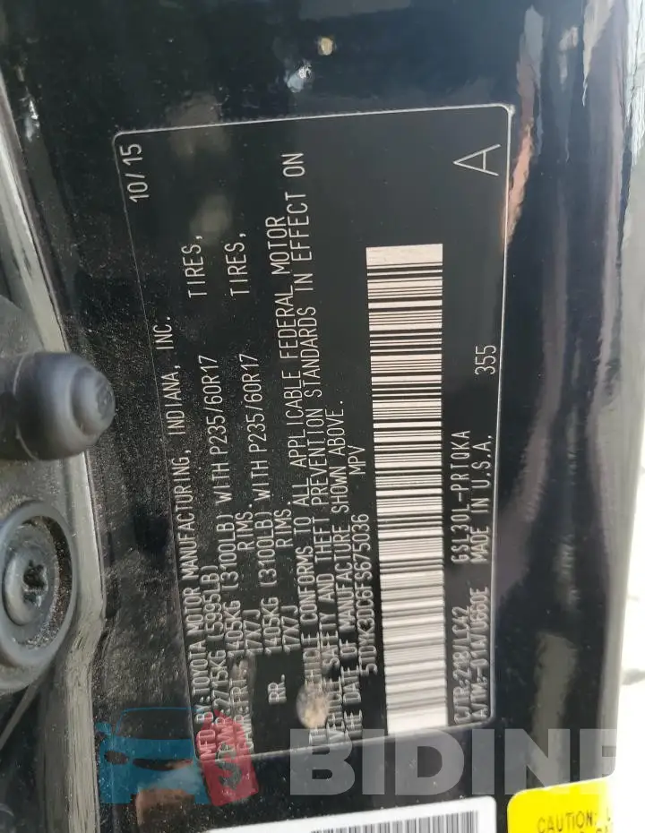 5TDYK3DC6FS675036 Photo# 13