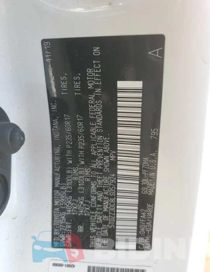 5TDZZ3DC8LS057924 Photo# 13