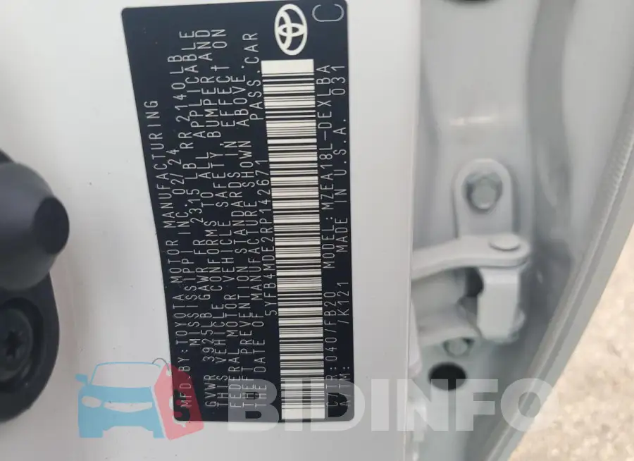 5YFB4MDE2RP142671 Photo# 12
