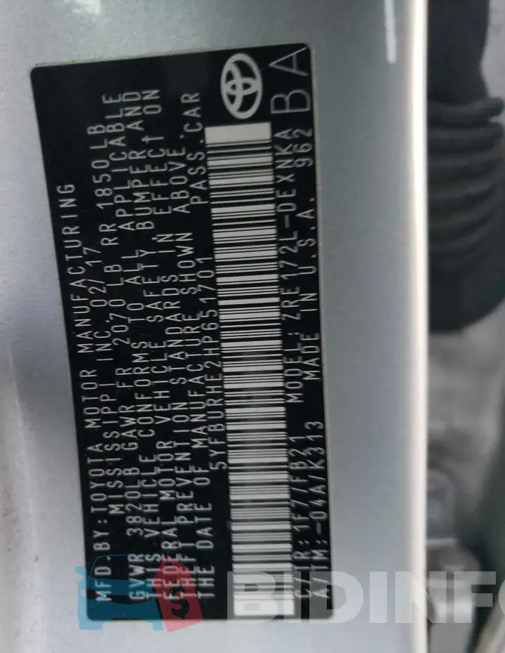 5YFBURHE2HP651701 Photo# 12