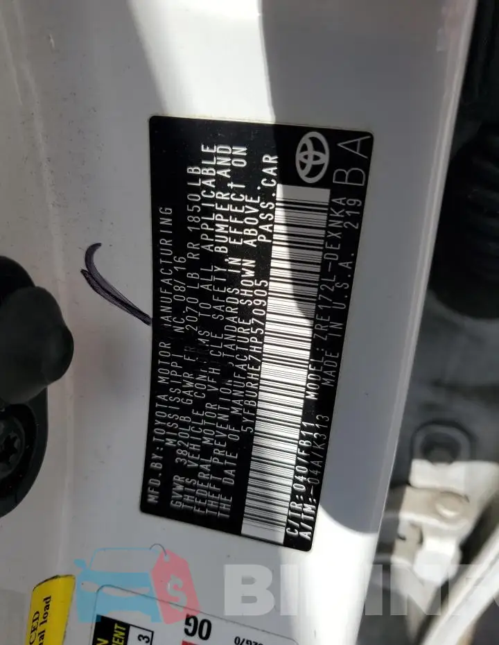 5YFBURHE7HP570905 Photo# 12