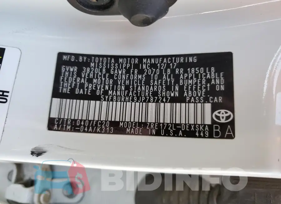 5YFBURHE9JP787247 Photo# 12