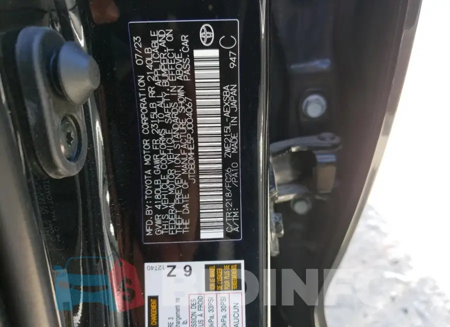 JTDBDMHE5PJ004067 Photo# 12