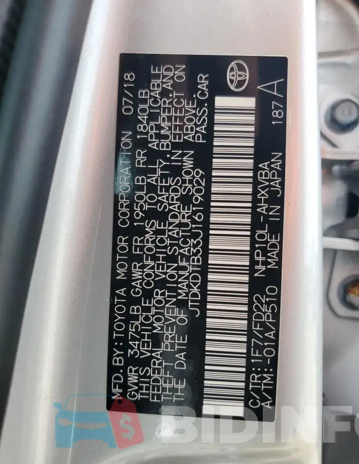 JTDKDTB33J1619029 Photo# 12