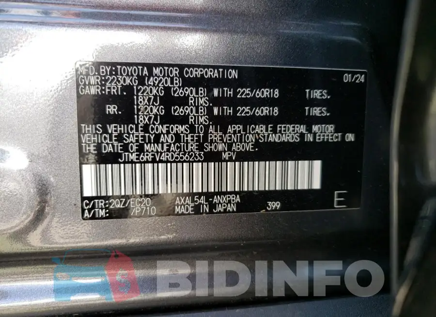 JTME6RFV4RD556233 Photo# 13